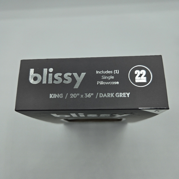 NWT Blissy Pillowcase, Dark Gray, Sandard/Queen Or King Size - Picture 6 of 9